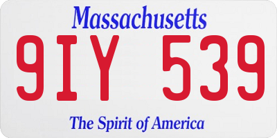 MA license plate 9IY539
