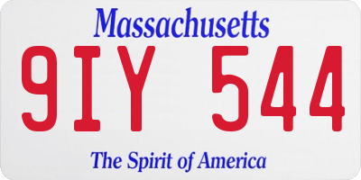 MA license plate 9IY544