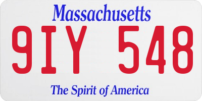 MA license plate 9IY548