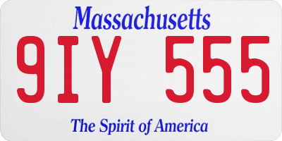 MA license plate 9IY555