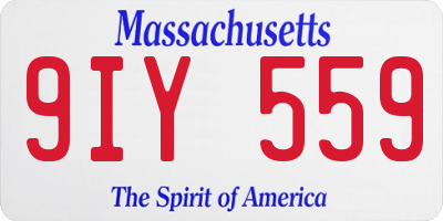 MA license plate 9IY559
