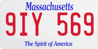 MA license plate 9IY569