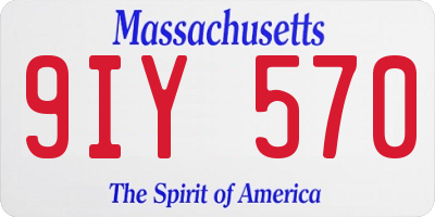 MA license plate 9IY570