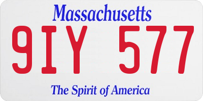 MA license plate 9IY577