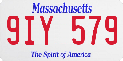 MA license plate 9IY579