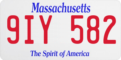 MA license plate 9IY582