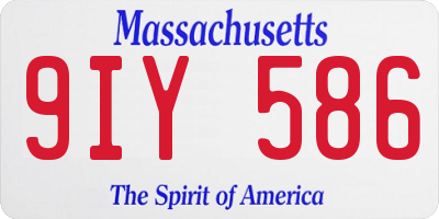 MA license plate 9IY586
