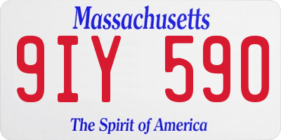 MA license plate 9IY590