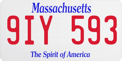 MA license plate 9IY593