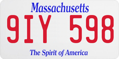 MA license plate 9IY598
