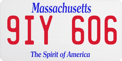 MA license plate 9IY606