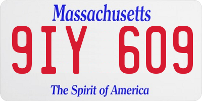 MA license plate 9IY609