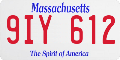 MA license plate 9IY612