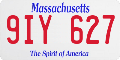 MA license plate 9IY627