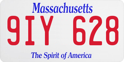 MA license plate 9IY628