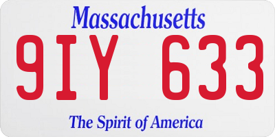 MA license plate 9IY633