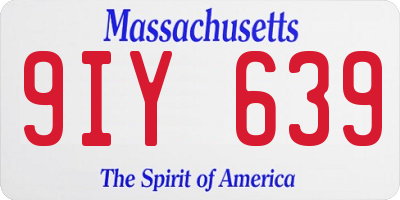 MA license plate 9IY639