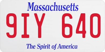 MA license plate 9IY640