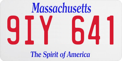 MA license plate 9IY641