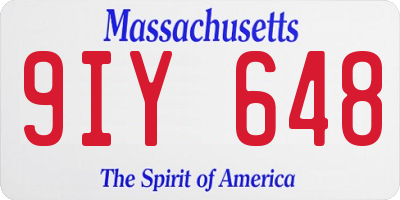 MA license plate 9IY648