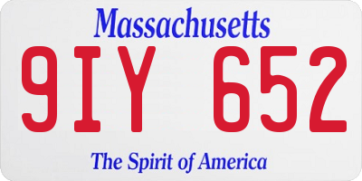 MA license plate 9IY652