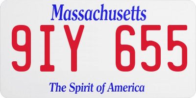 MA license plate 9IY655