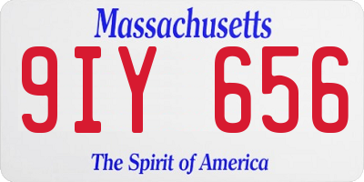 MA license plate 9IY656