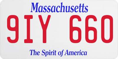 MA license plate 9IY660
