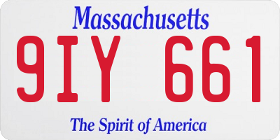 MA license plate 9IY661