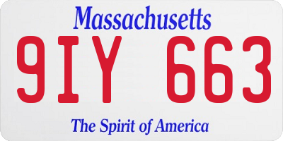 MA license plate 9IY663