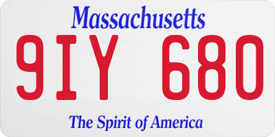 MA license plate 9IY680