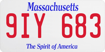 MA license plate 9IY683