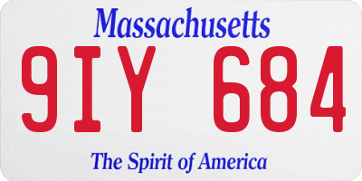 MA license plate 9IY684