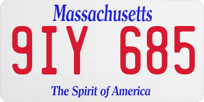 MA license plate 9IY685