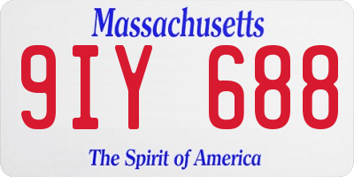 MA license plate 9IY688