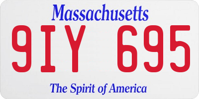 MA license plate 9IY695