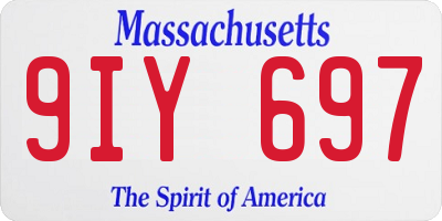 MA license plate 9IY697