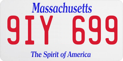 MA license plate 9IY699