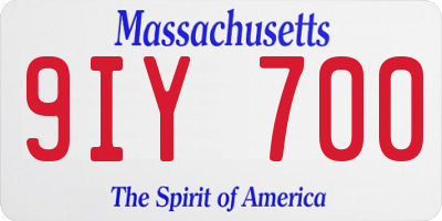 MA license plate 9IY700