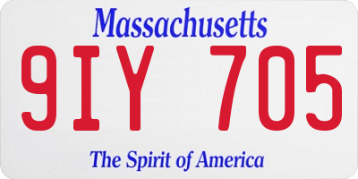 MA license plate 9IY705
