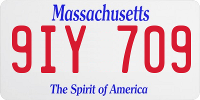 MA license plate 9IY709