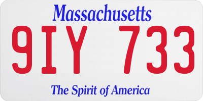 MA license plate 9IY733