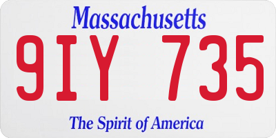 MA license plate 9IY735