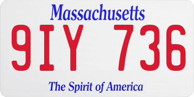 MA license plate 9IY736