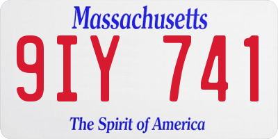 MA license plate 9IY741