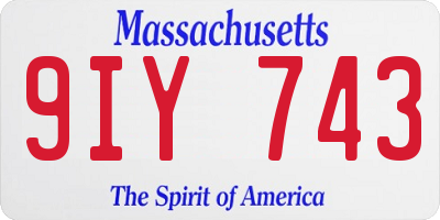 MA license plate 9IY743