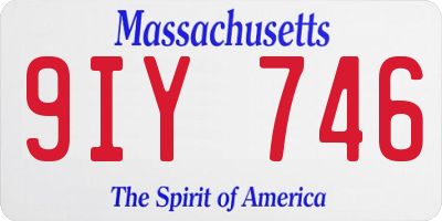 MA license plate 9IY746