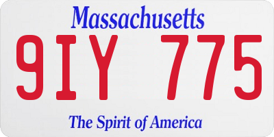 MA license plate 9IY775
