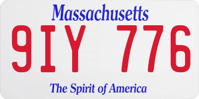 MA license plate 9IY776