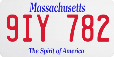 MA license plate 9IY782
